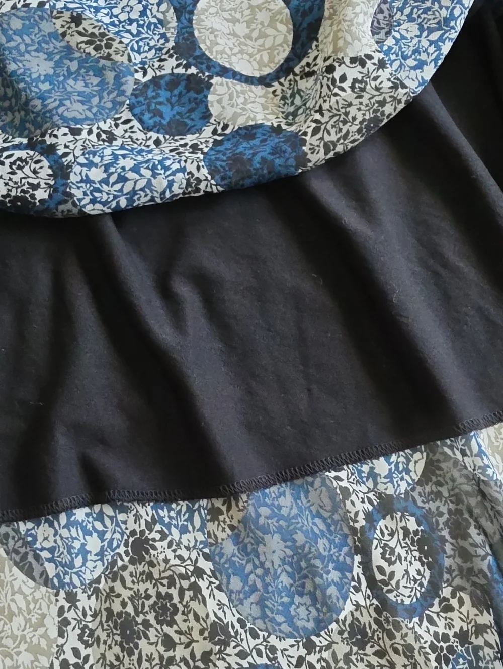 Papaya Blue Patterned A-Line  Skirt